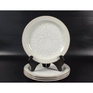 Set of 4 Floral Midwinter Stonehenge "Winter" Pattern Bread And Butter Plates 7"